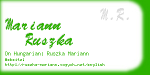 mariann ruszka business card
